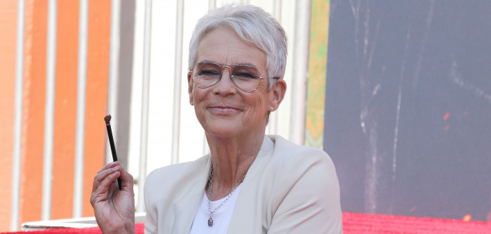 Jamie Lee Curtis hand and footprint in cement ceremony