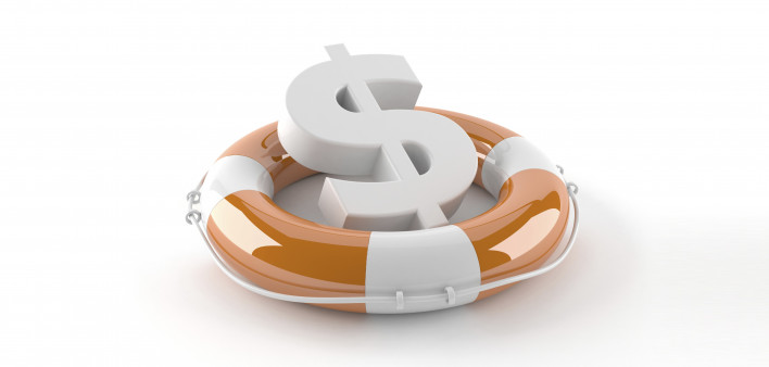 a US dollar symbol in a life preserver