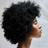 African American woman side view