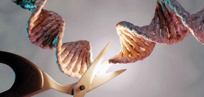 scissors cutting dna