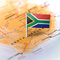 South Africa map and Flag