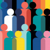 graphic of colored figures crowd