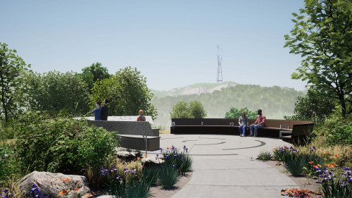Illustration of the BAYS Breast Cancer Memorial Garden, which is slated to open in San Francisco’s Golden Gate Park in 2024