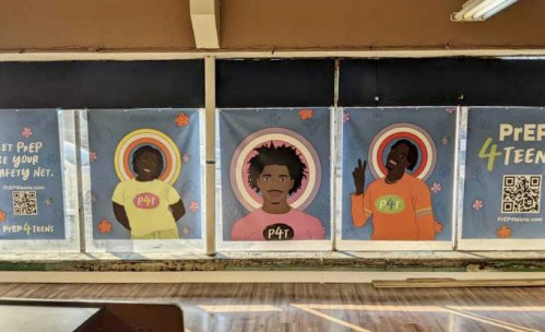 The finished PrEP4Teens mural at TaskForce in Chicago