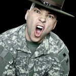 a shouting army drill sergeant 