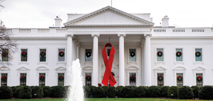 White House with Red Ribbon World AIDS Day