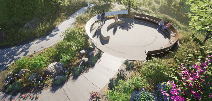 Illustration of the BAYS Breast Cancer Memorial Garden, which is slated to open in San Francisco’s Golden Gate Park in 2024