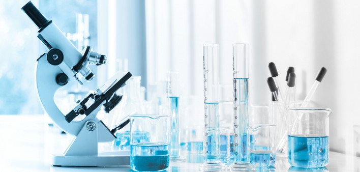 Laboratory instrument microscope and lab glassware