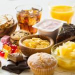 Selection of food high in sugar