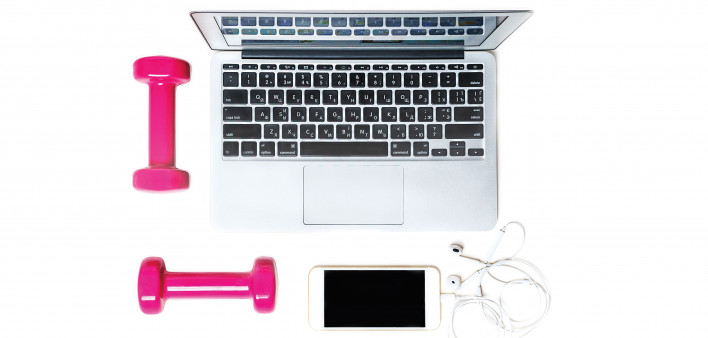 laptop iphone weights dumb bells