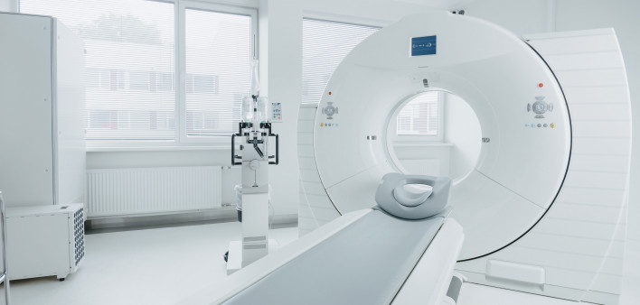 edical CT or MRI or PET Scan Standing in the Modern Hospital Laboratory. Technologically Advanced and Functional Mediсal Equipment