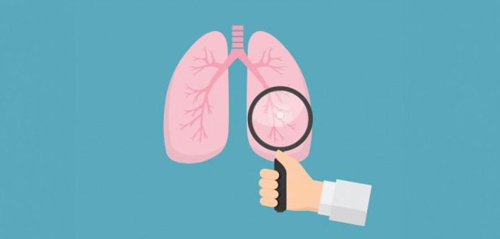 maginfying glass lungs examine doctor