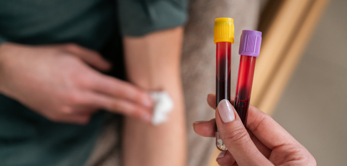 Female nurse holding blood collection tubes stock photo Blood Donation, Blood Test, Medical Test, Patient,