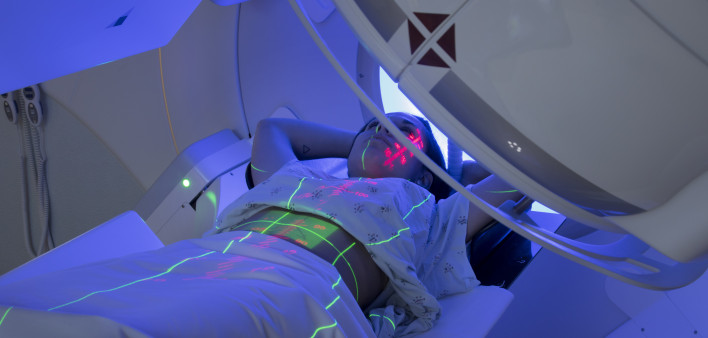 Woman receiving Radiation Therapy Treatments for Cancer