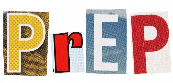 PrEP spelled out in colorful letters