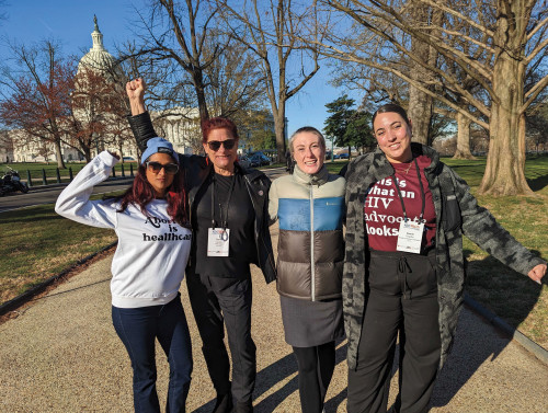Khanna (left) and advocates in Washington, DC