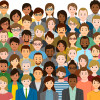 illustration of multi-ethnic group of peple