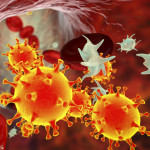 COVID-19 virus particles and activated platelets in blood stream stock photo Coronavirus, Hypertensive, Illustration, Lung, Artery
