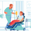 illustration woman getting chemo