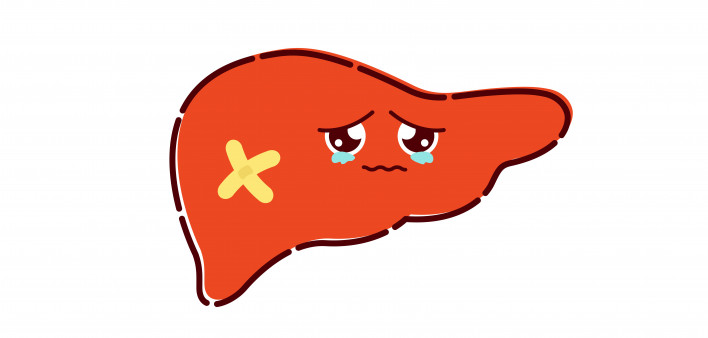 illustration of sick liver