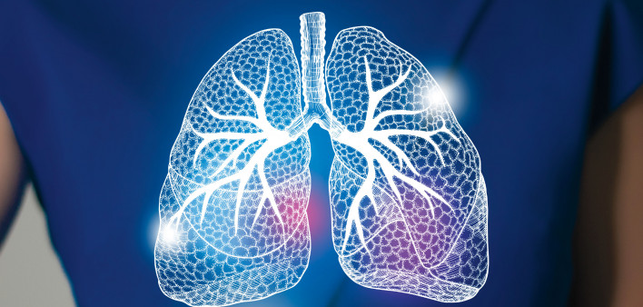 illutration of lungs on womans body