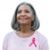 Beautiful senior woman smiles while walking for breast cancer awareness