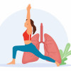 woman yoga pose with lungs health