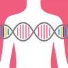 figure of woman with DNA over chest