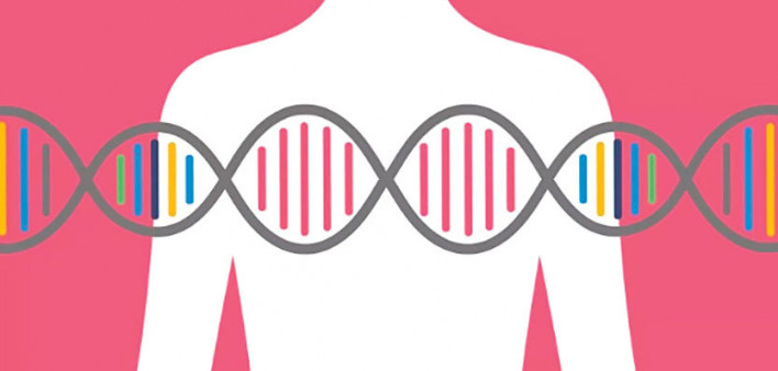 figure of woman with DNA over chest