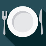 illustration plate and knife fork