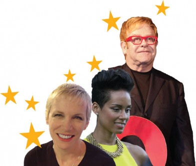 Lori Anderson, Alicia Keys and Elton John