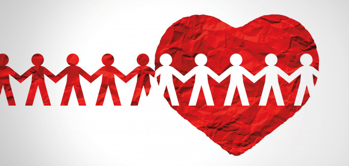 heart paper cut out figures illustration