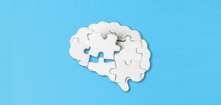 brain puzzle pieces illutration