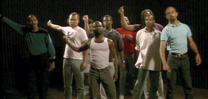 Production still from the film Tongues Untied  by Marlon Riggs.