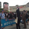 Protesters gather outside the U.N. 