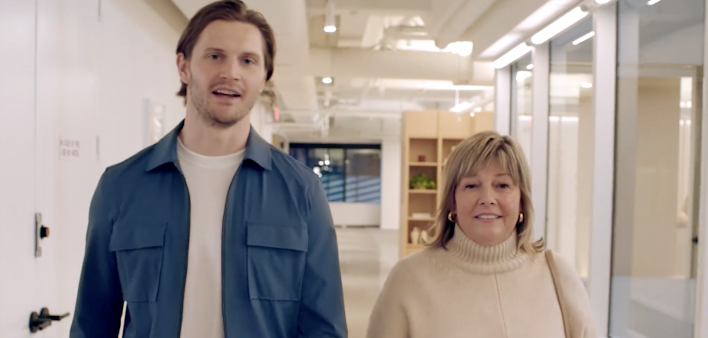 Screengrab from #getbodychecked cancer screening promotion featuring New York Rangers Captain Jacob Trouba and his mom, Kristy