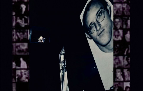 Photos projected at the Madonna concert