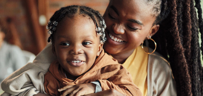 blackl woman and child