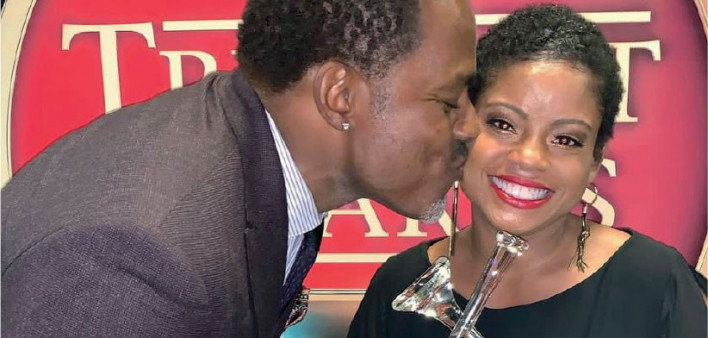 Actor Lamman Rucker presented Hydeia with Bounce TV’s 2020 Community Activist Award