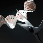 illustration scissors cutting DNA crispr