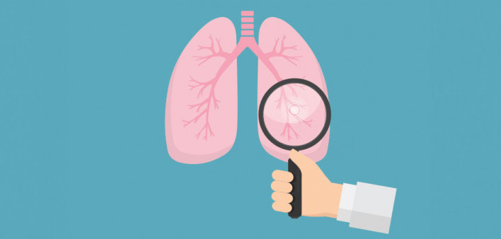 maginfying glass lungs examine doctor
