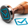 stamp with check mark approved
