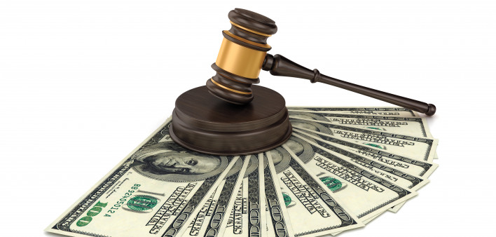 gavel and money