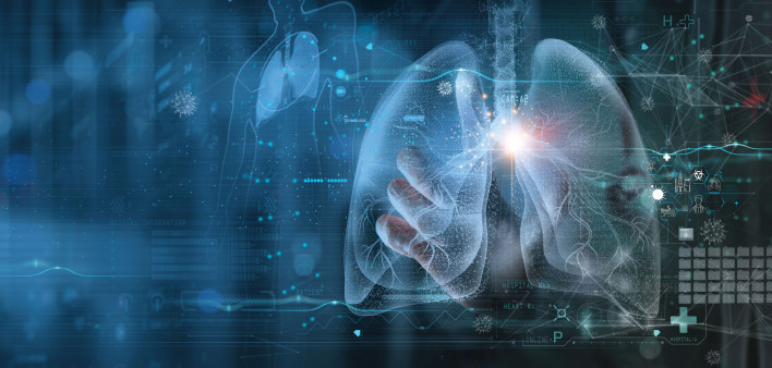 illustration images of lungs and hands virus