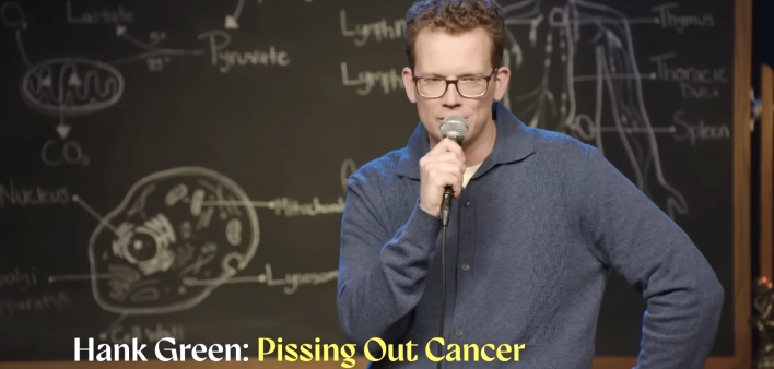 YouTube educator Hank Green in his comedy special “Pissing Out Cancer”