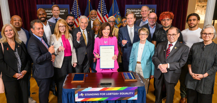 During Pride 2024, N.Y. Governor Kathy Hochul signs bills that support LGBTQ and HIV issues.