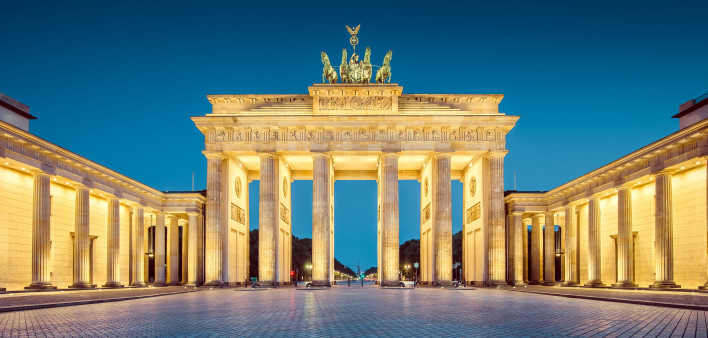 Berlin Brandenburg Gate in twilight, Germany