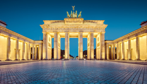 Berlin Brandenburg Gate in twilight, Germany