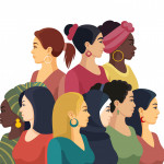 illustration of group of women different nationalities