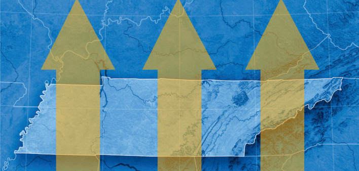 Tennessee map up arrows